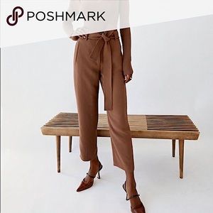 Wilfred Tie-Front Pant - Size 4, tan.